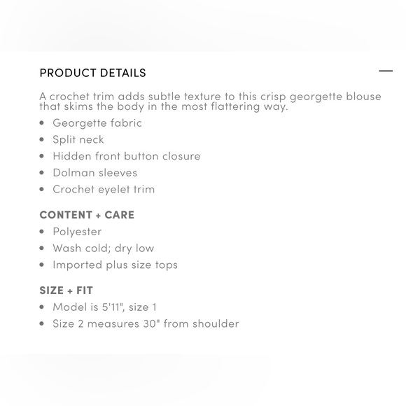 Torrid Grey Crochet trim Georgette top - Picture 3 of 9